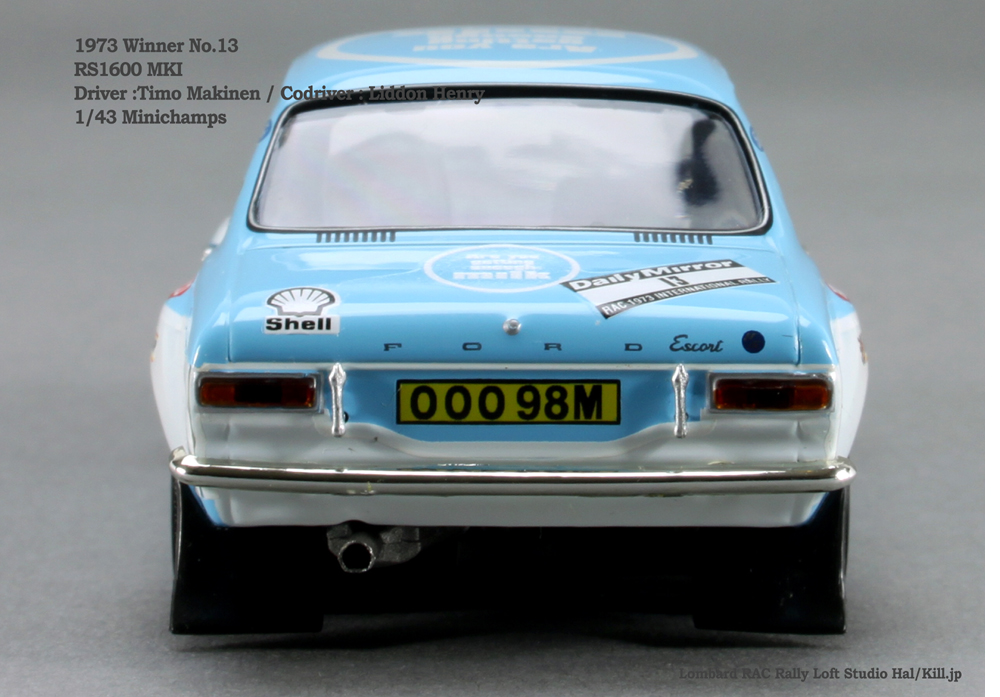 1973 Winner No.13 RS1600 MKI  Driver :Timo Makinen / Codriver : Liddon Henry  1/43 Minichamps